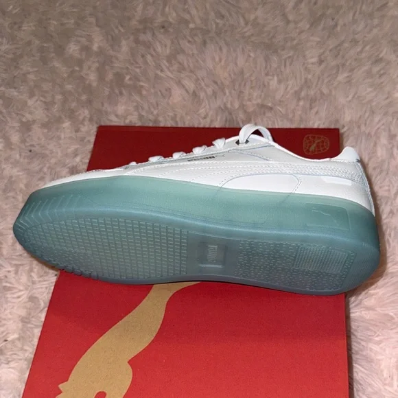 Puma White Sneakers with Teal Sole - Picture 4 of 4